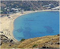 View of Mylopota Beach, Dionysos Hotel, Milos