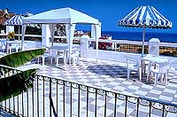 The roof terrace at the Markos Beach Hotel, Ios