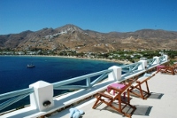 View towards Livadi beach and Chora from Ampitriti Studios, Livadi, Serifos