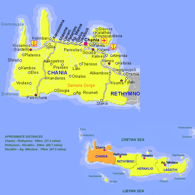 Map of Chania, Crete
