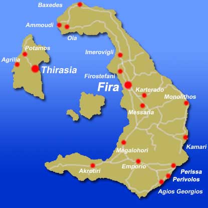 A map of Santorini