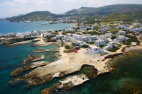 Overview of Pollonia village in Milos